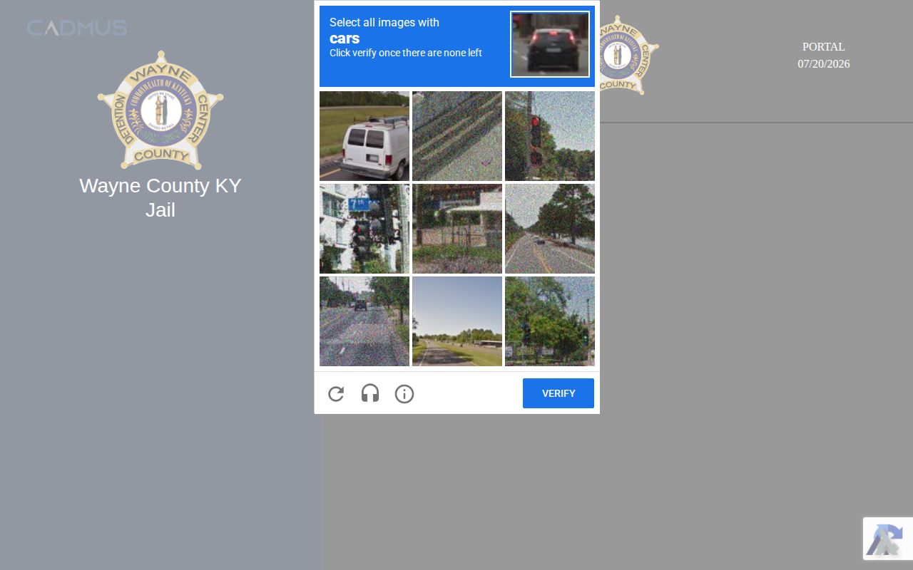 Wayne County Detention Center current portal for release verification
