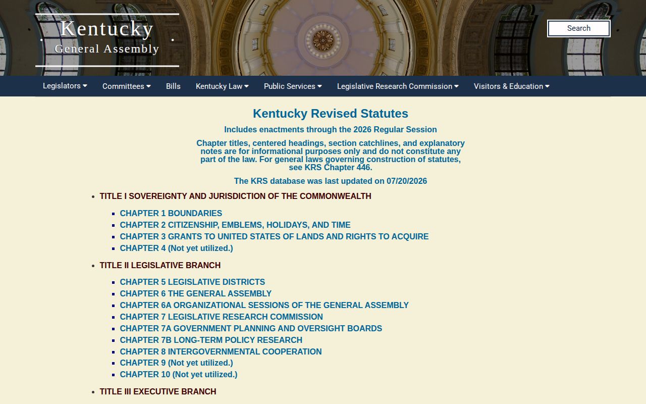 Kentucky statutes used for Wayne County projected release date calculations